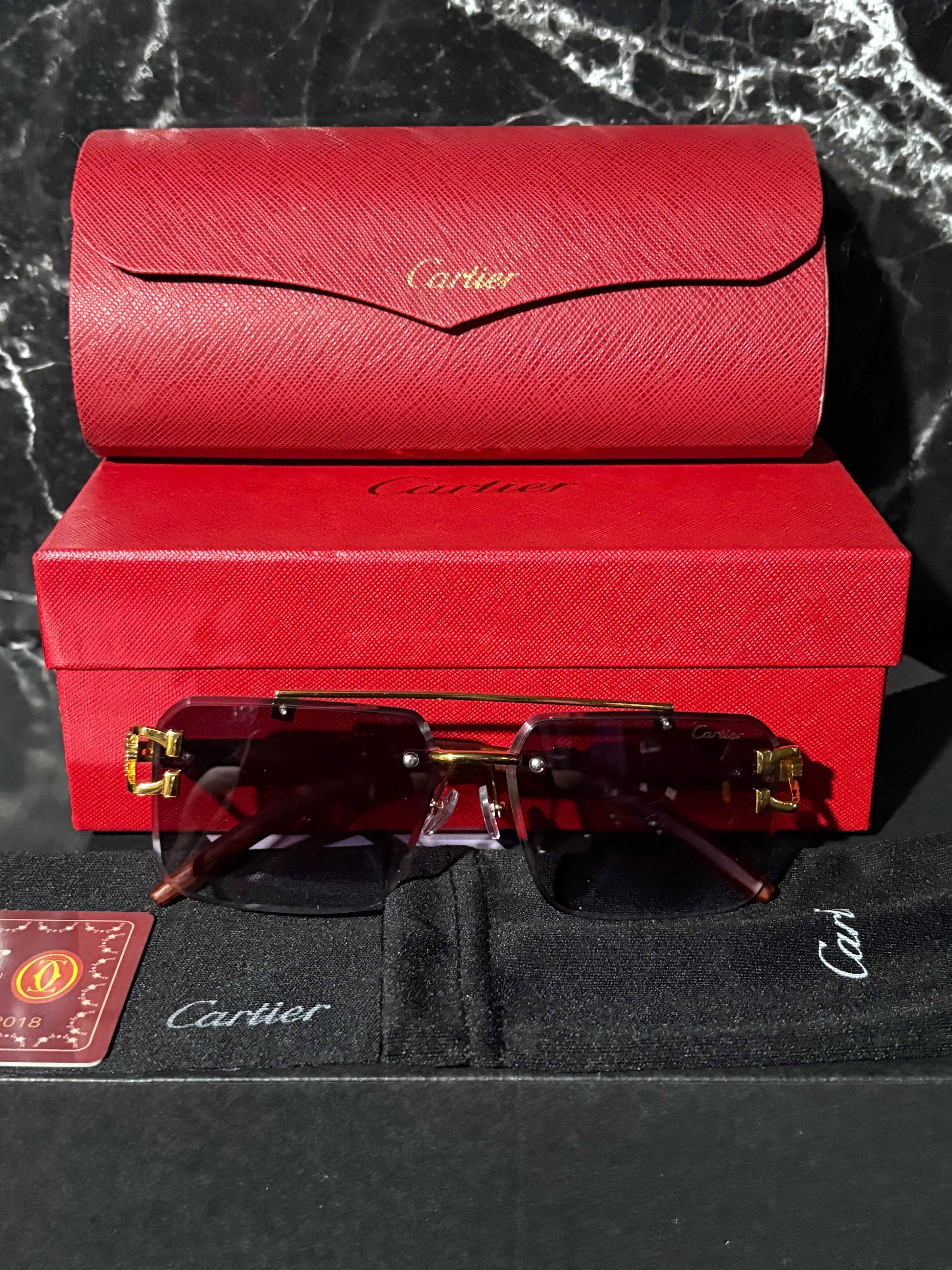 Lentes Cartier jaguar (morado oscuro)